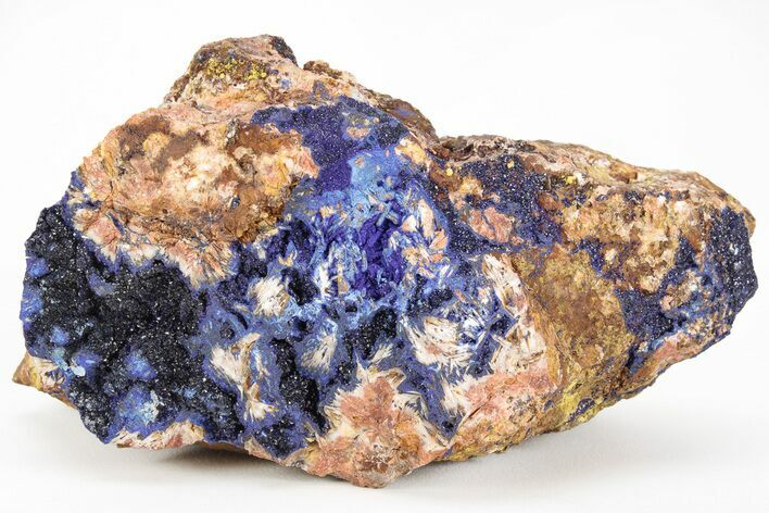 Druzy Azurite Crystals on Bladed Barite - Morocco #217785